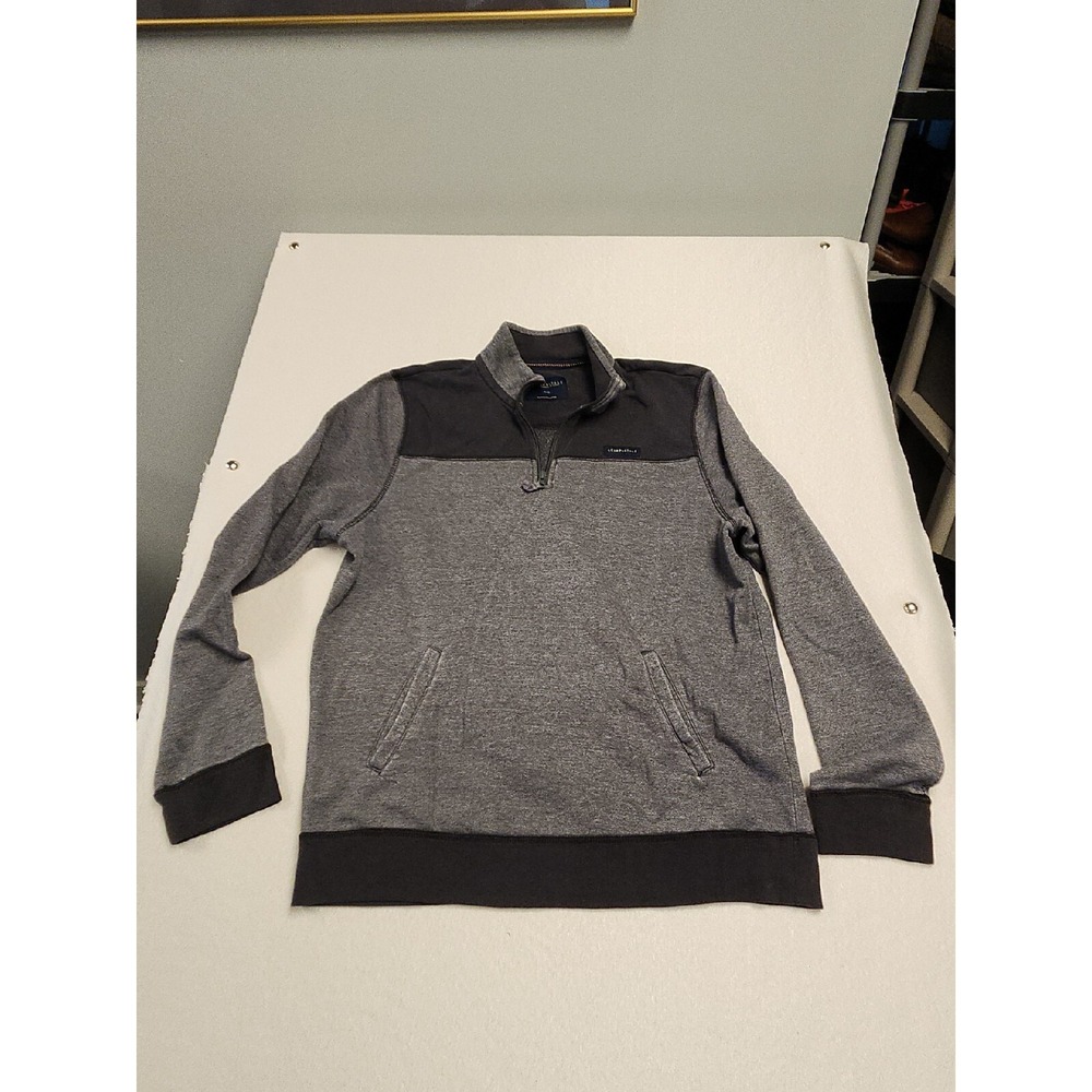 Aeropostale Mens  Grey Black  1/4 Zip  Pullover Sweatshirt XL POCKETS